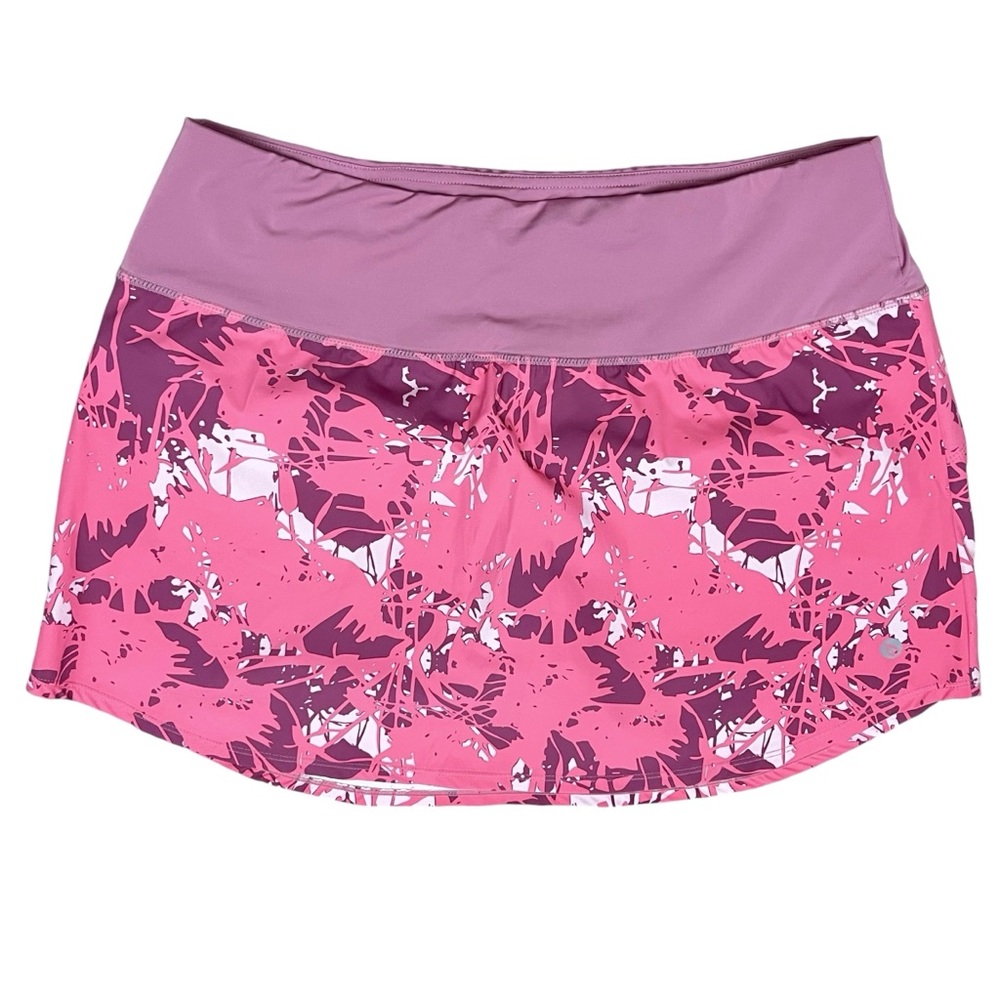 Beleaf Activewear Skirt Skort Pink Abstract Tropical Pull On Packets Sz XL NWOT